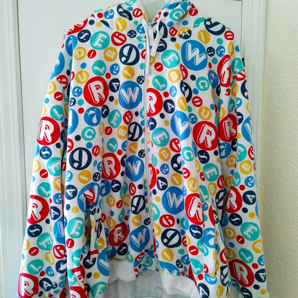 Full zip up hoodie numbers and letters RAW BLUE 90'S